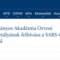 A Magyar Tudományos Akadémia Orvosi Tudományok Osztályának felhívása a SARS-CoV-2 elleni védőoltásról